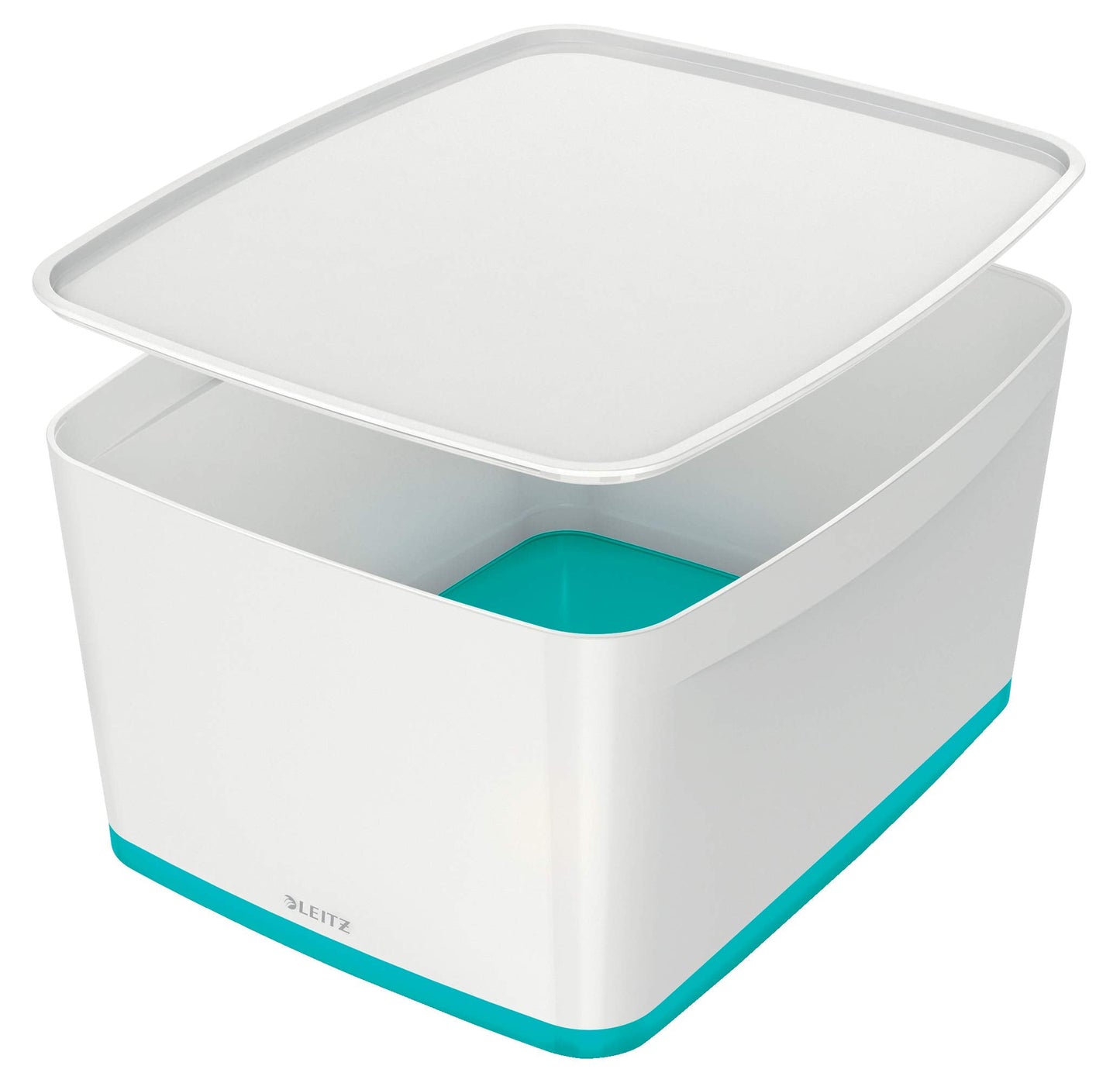 Leitz MyBox WOW Large with lid, Storage Box, Ice Blue