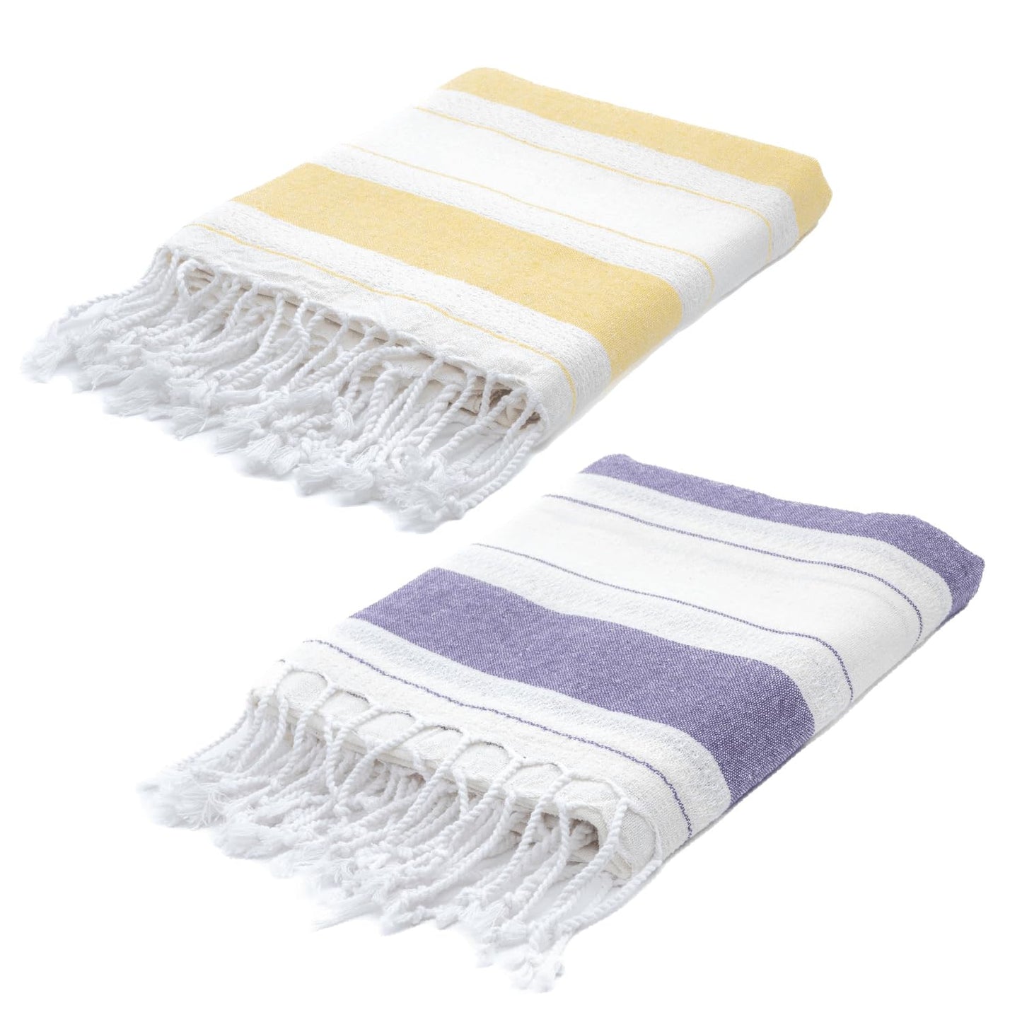 BERCA HOME 2 Pack Ephesus Turkish Beach Towel – Lightweight, Quick Dry, Sand Free – 100% Cotton Peshtemal Hammam & Bath Towel – 90x190 cm
