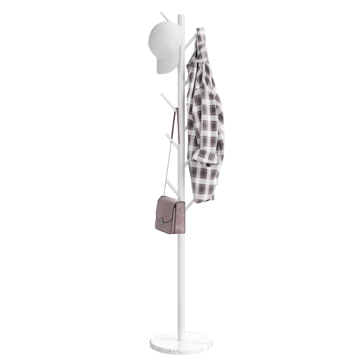 ELYKEN Metal Coat Stand for Small Space, Heavy Duty Coat Rack Free Standing