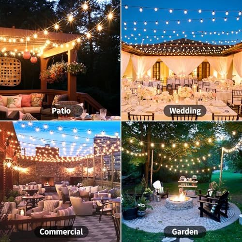 AVANLO LED Outdoor String Lights, 102FT Garden String Lights Mains Powered, Festoon Lights with 55+3 Bulbs for Indoor & Outdoor Décor Wedding Patio Cafe Party