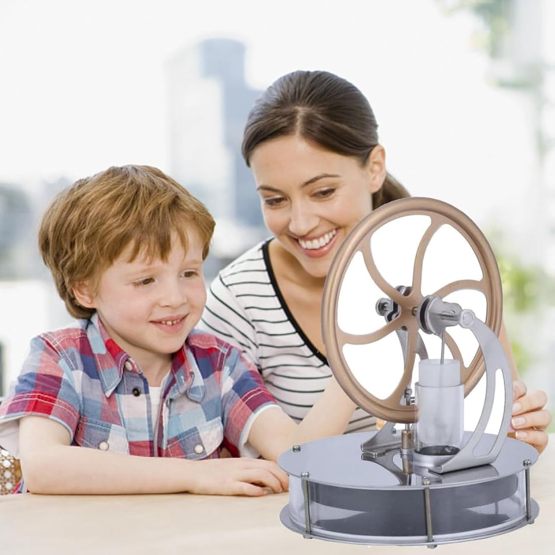 Regun Low Temperature Stirling Engine Model, Steam Heat Electricity Generator Machine Education Model Toy, for Kids Craft Ornament, Birthday, New Year Gift, Education Model DIY Kit