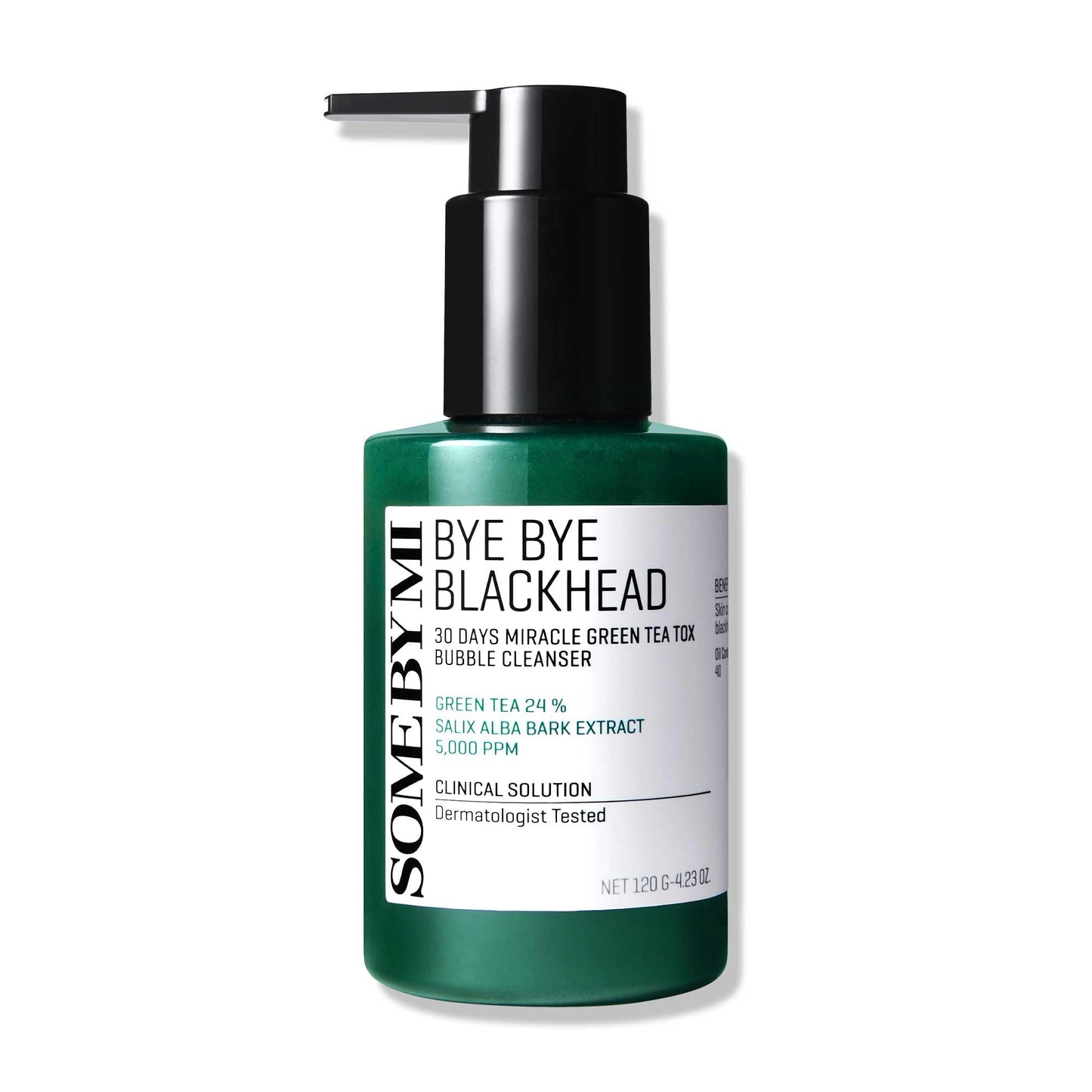 SOME BY MI Bye Bye Blackhead 30 Days Miracle Green Tea Tox Bubble Cleanser - 4.23 Oz, 120g - Made from Green Tea Extract - Mild Daily Face Wash for