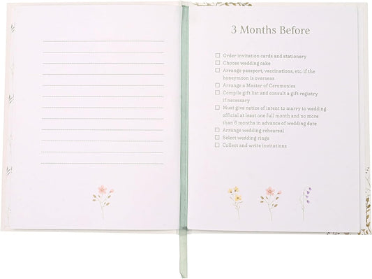 Love Story - Wildflower Wedding Planner - Planning Book and Organiser for the Bride - Engagement/Bridal Shower Gifting for Couples - H: 21cm x W: 16cm.