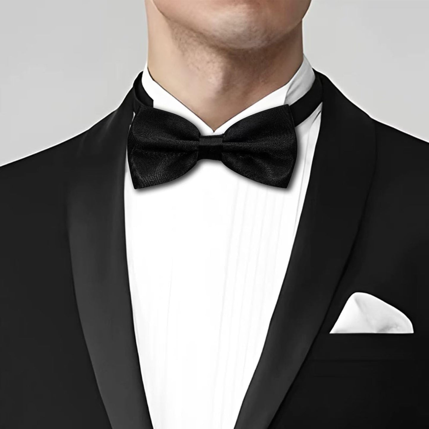 Yowlens Men's Bow Tie Classic Black Bow Tie for Men Adjustable Formal Neck Bowtie for Parties, Wedding