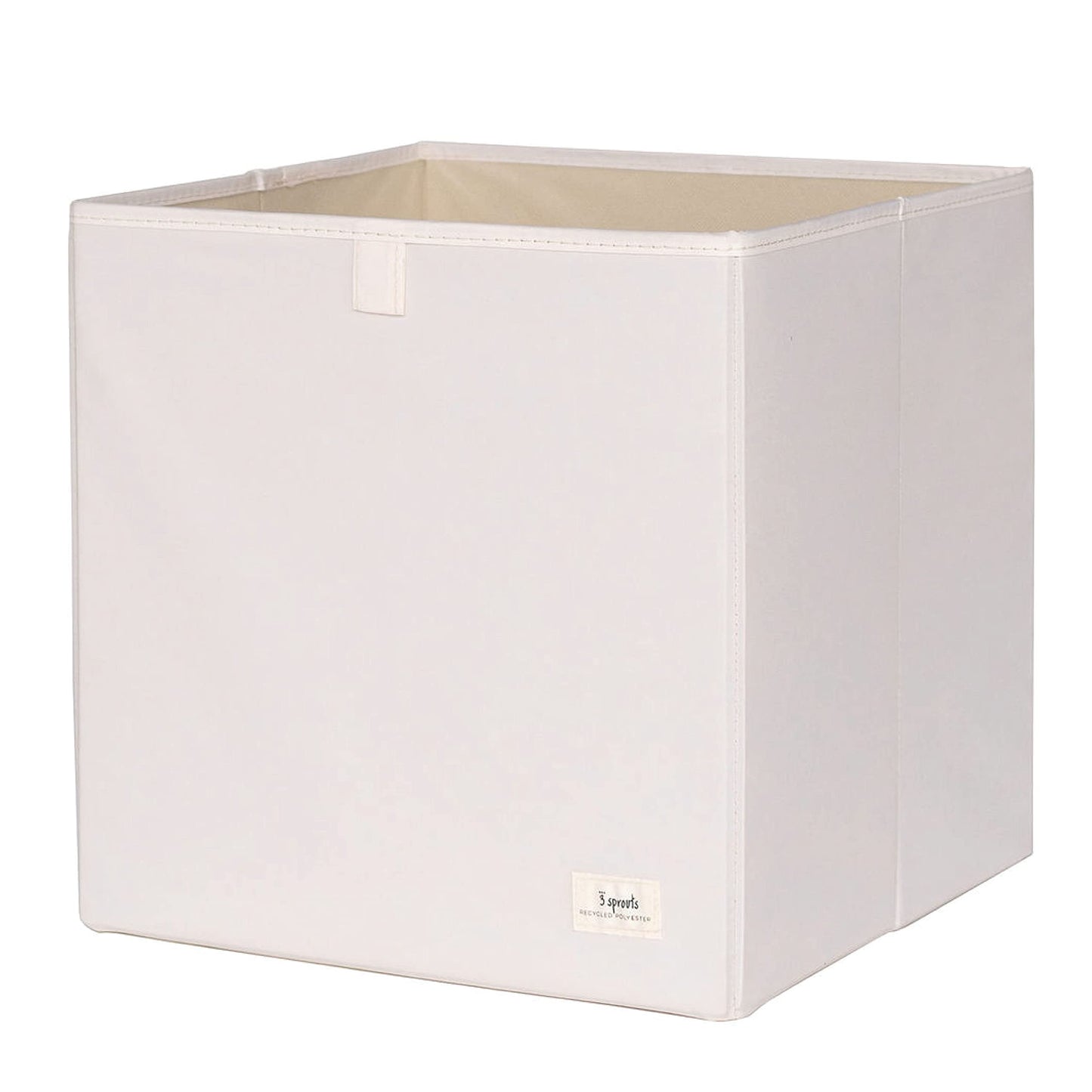 3 Sprouts Storage Cube Box, Foldable Fabric Cubby Organizer, Cream