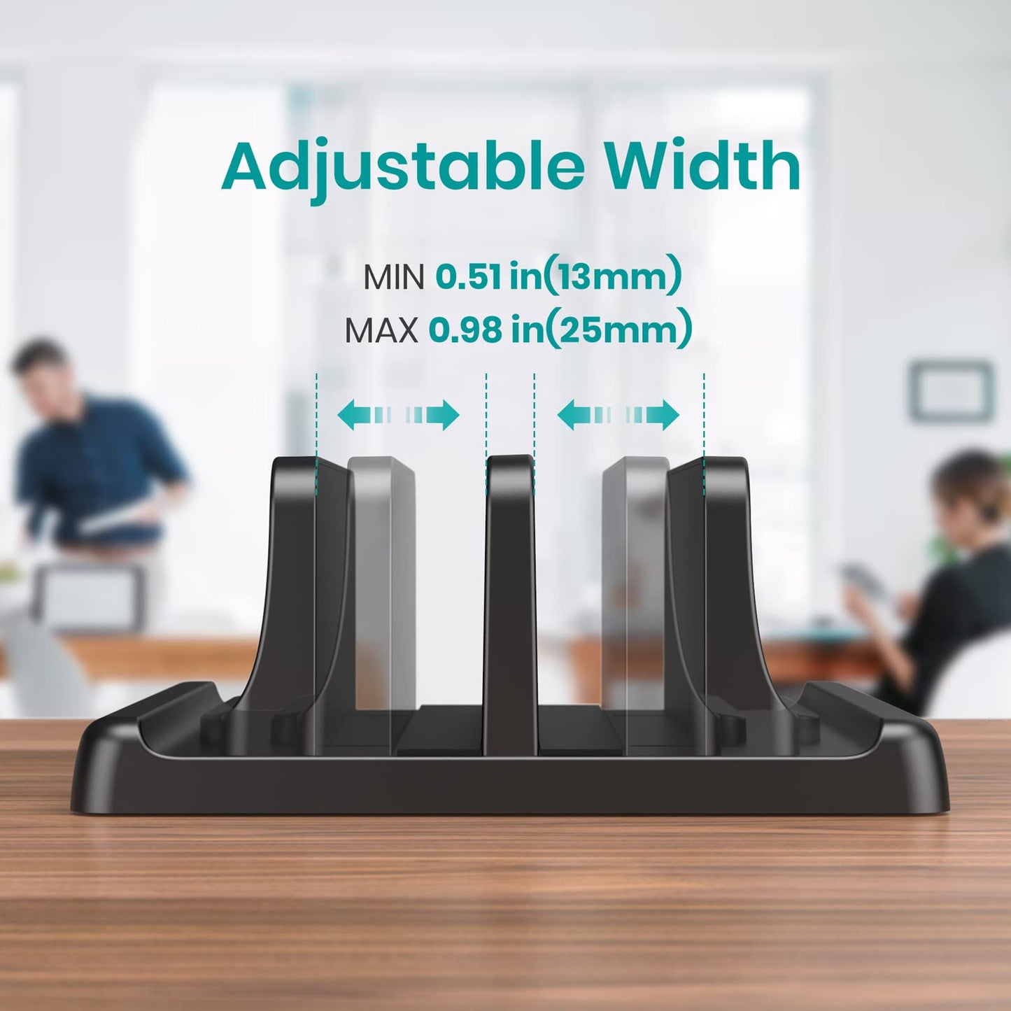 Vertical Laptop Stand for Desk, Klearlook Laptop Holder with Adjustable Slots, 4 in 1 Space-Saving Stand, Portable Notebook Stand for All MacBook, HP