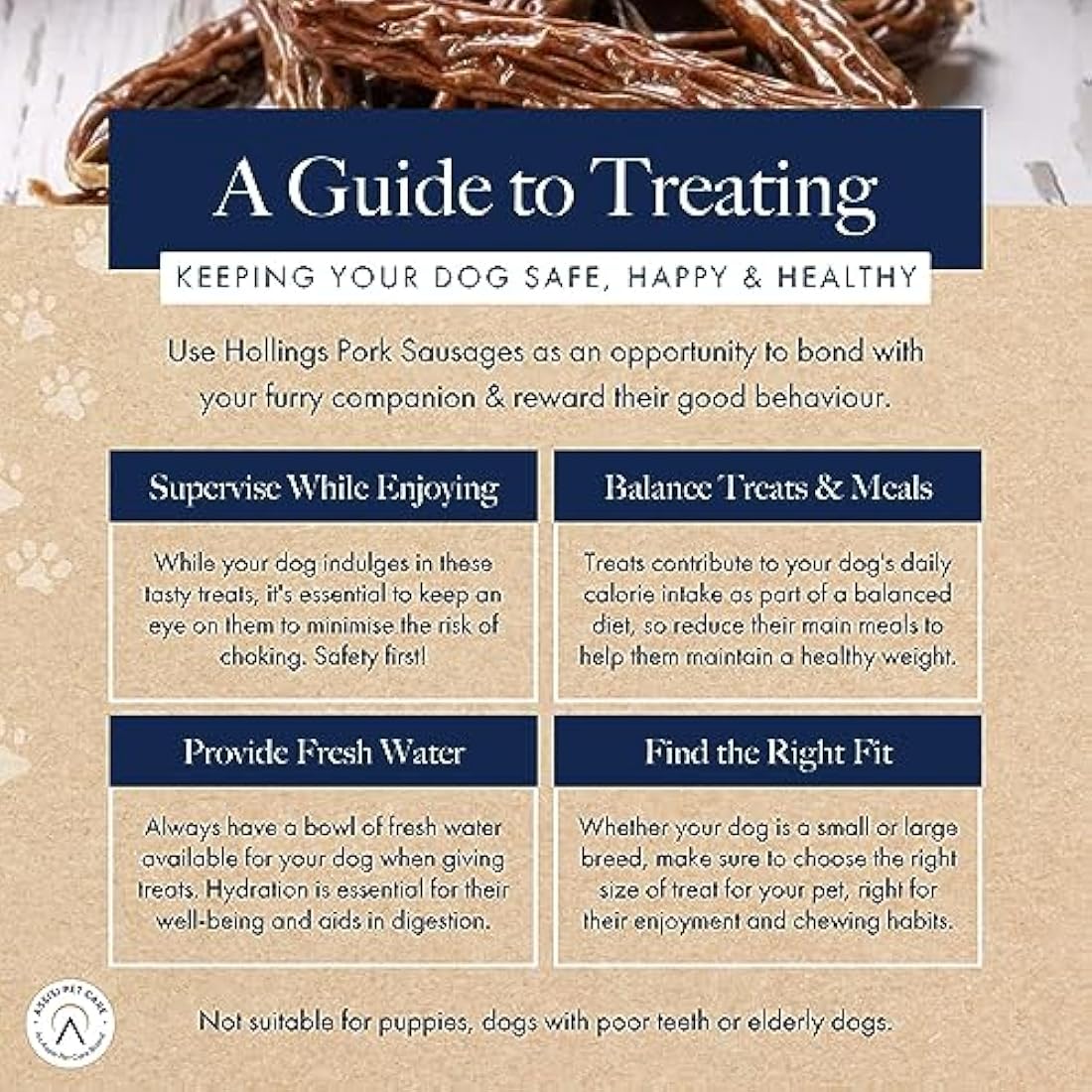 Hollings Pork Sausages Dog Treats, Delicious, Nutritious Air Dried Chews for Adult Dogs, 100% Gluten Free & Made with 100% Natural Ingredients (3kg)