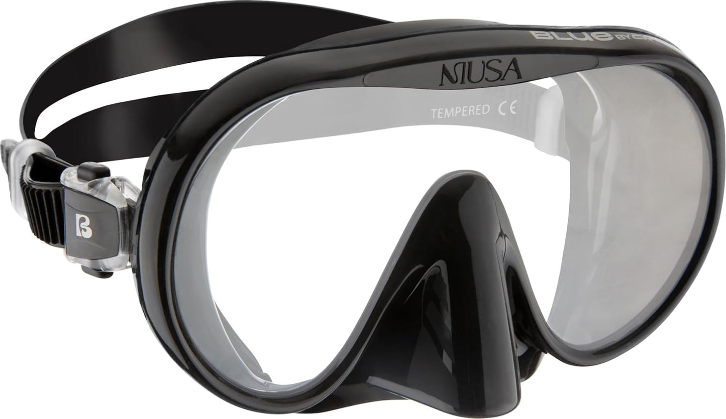CRESSI Musa+ Scilla Combo Black - Adult Combo Set Musa Snorkeling Mask and Scilla Snorkel, Black, One Size