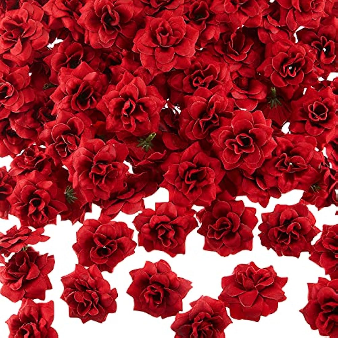 Syhood 100 Pieces 1.77" Red Artificial Roses Head Bulk Small Silk Fake Rose Buds for Decoration, DIY Crafts, Wedding Centerpieces Bridal Shower Party Home Garland Decor