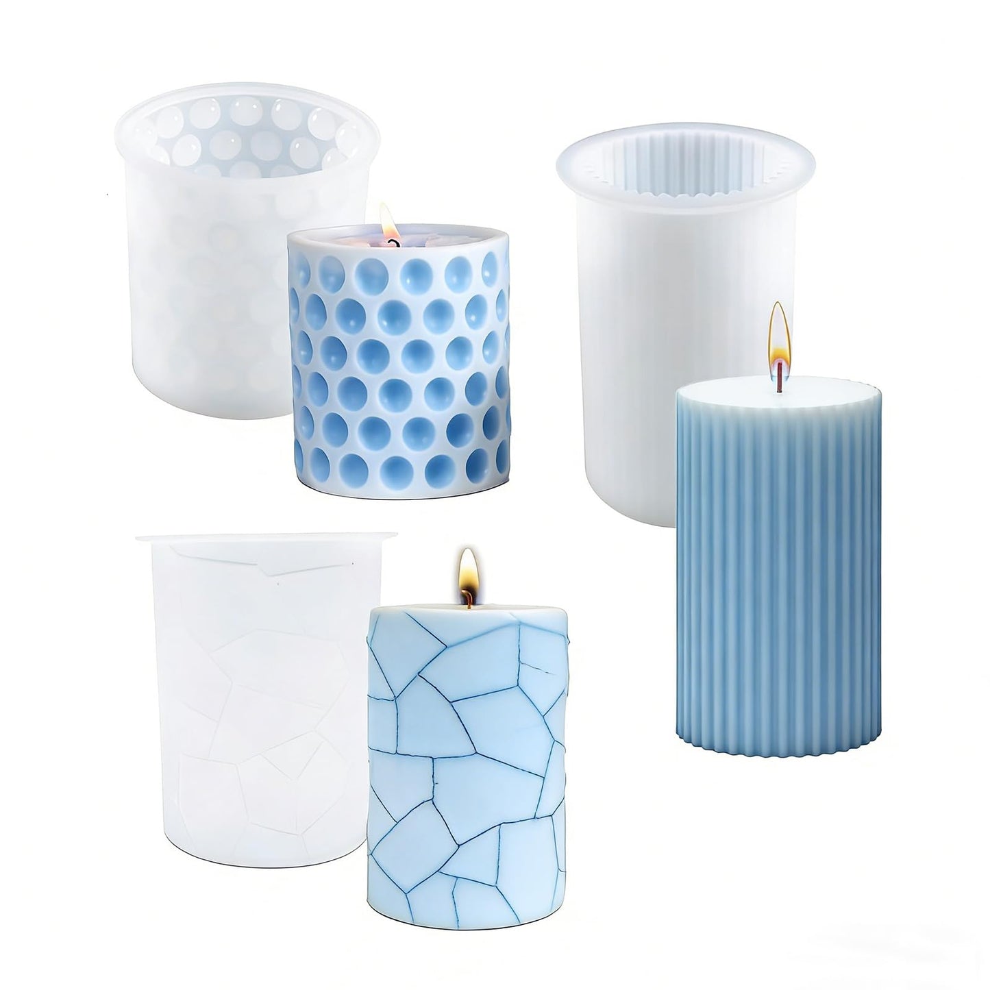 WYAHYQ 3Pcs Candle Moulds Silicone for Candle Marking Pillar Candle Mould Candle Making Moulds