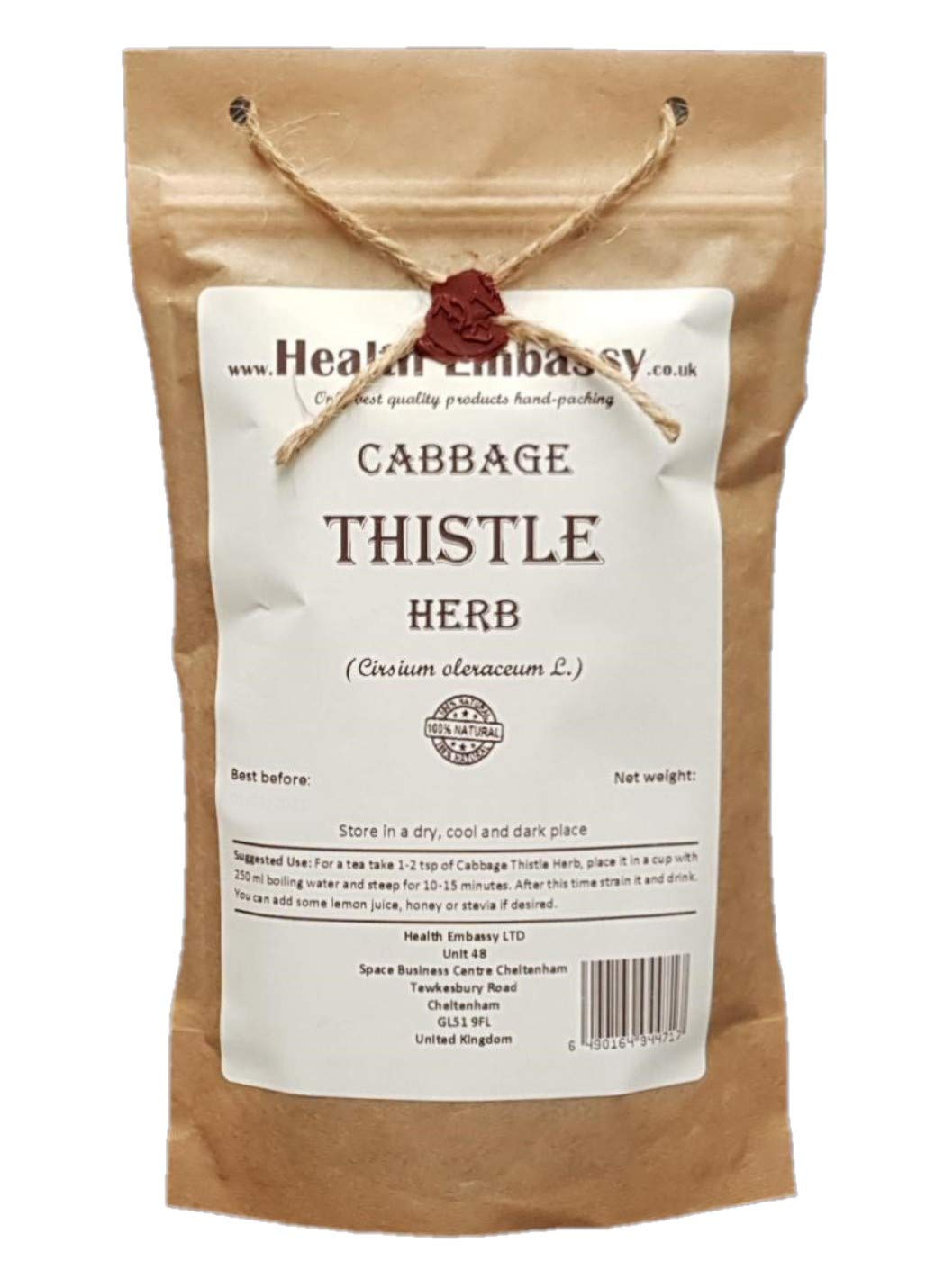 Health Embassy Cabbage Thistle Herb Tea | Cirsium oleraceum L | 100g