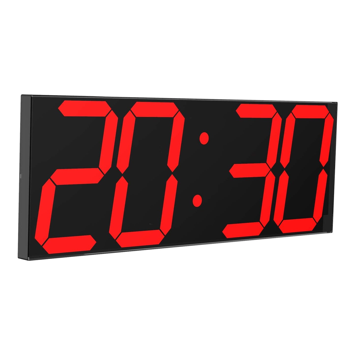 CHKOSDA Digital Wall Clock, Large Wall Clock with 6" Number, Led Wall Clock with Countdown Timer, Calendar, Thermometer, 12/24H, Adjustable