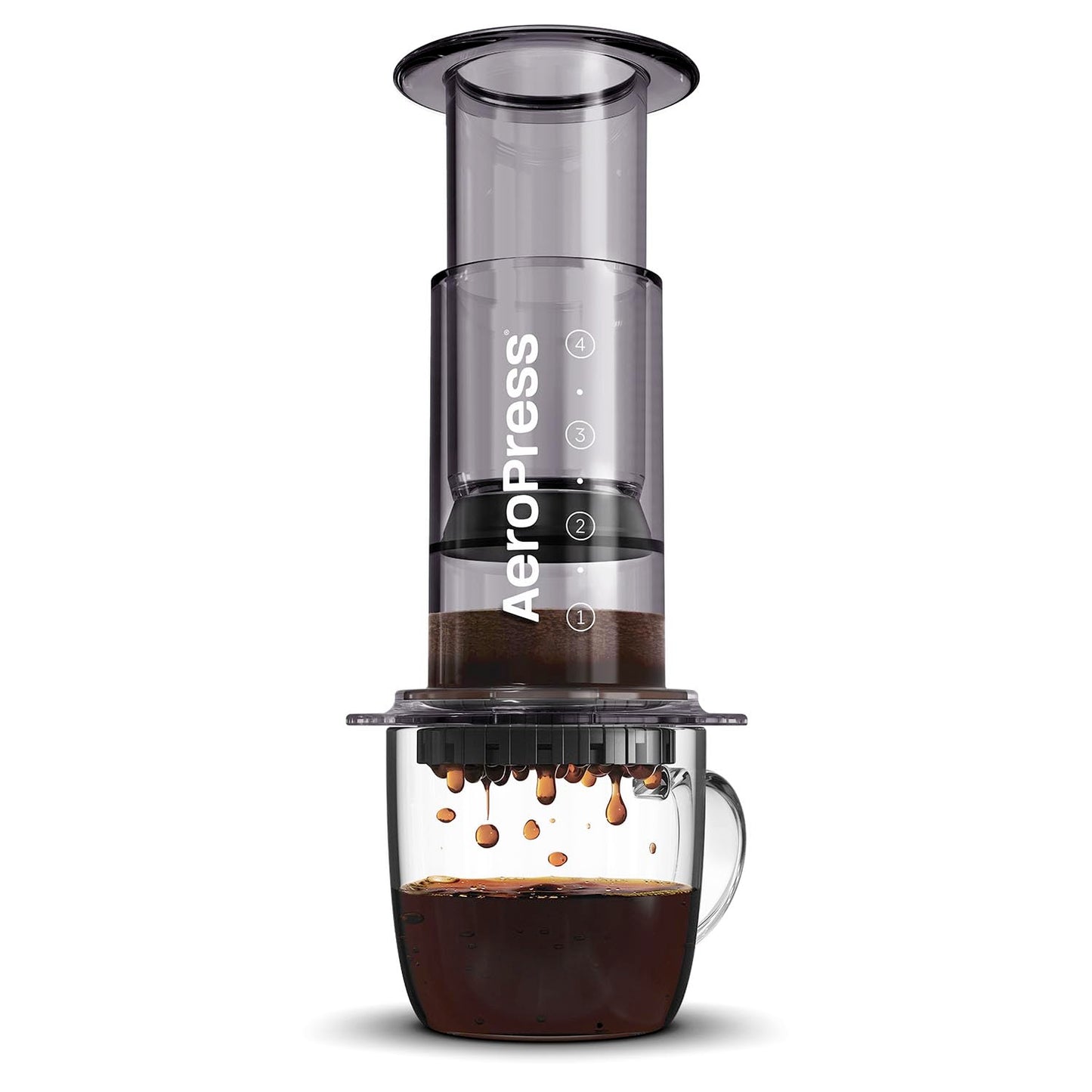 AeroPress Clear Coffee Press  3 In 1 Brew Method Combines French Press, Pourover, Espresso, Full Bodied Coffee Without Grit or Bitterness, Small