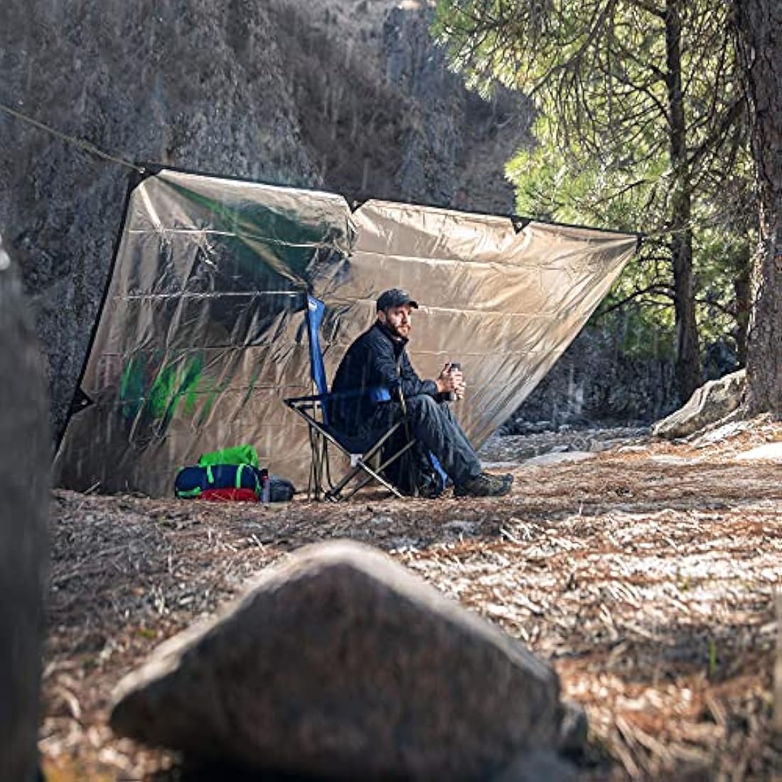 Arcturus XL Survival Tarp - 8.5 x 12 inches (Woodland Camo)