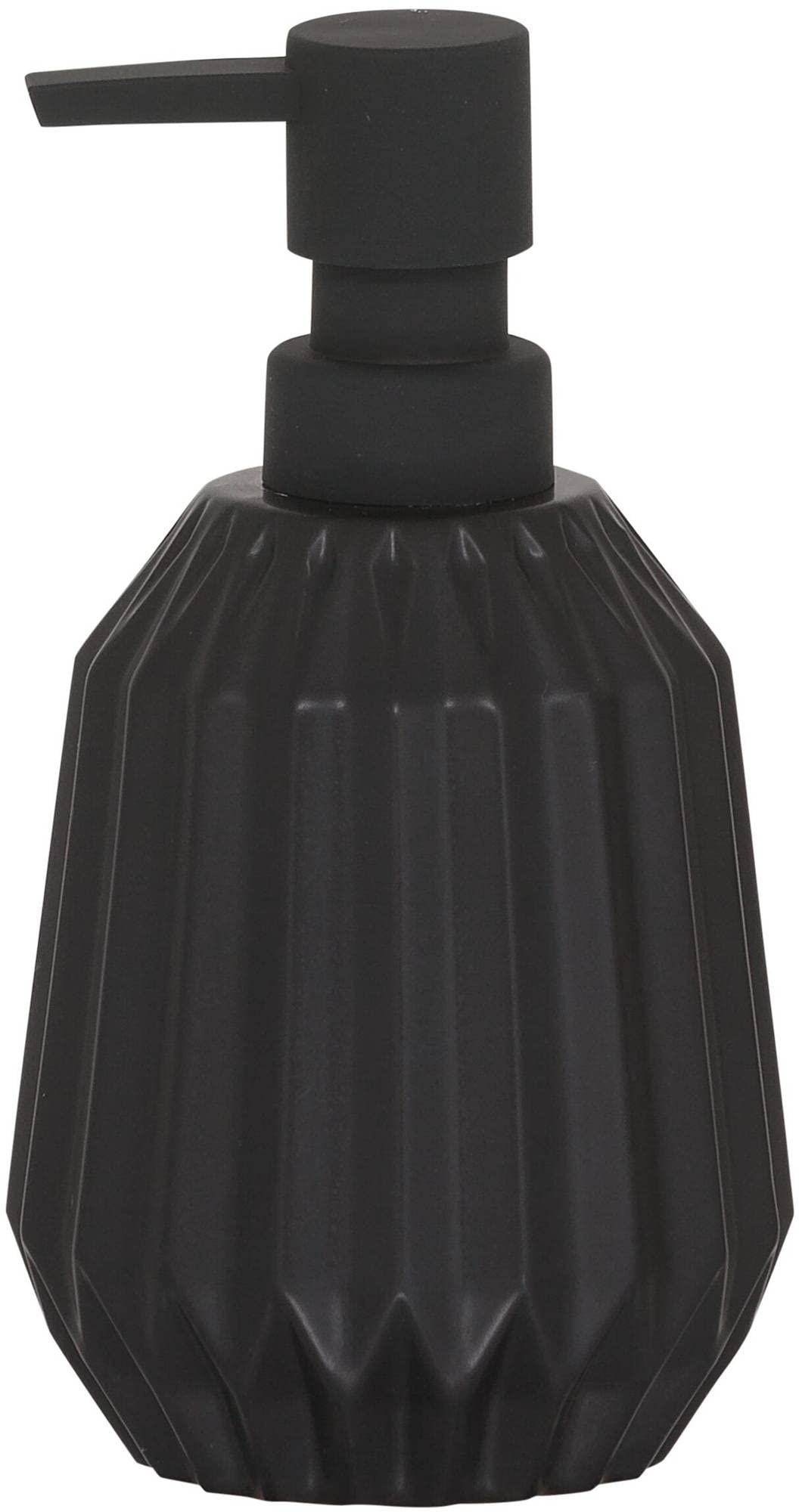 Sealskin Arte Soap Dispenser, Ceramic, Black, 9.1 x 16.5 x 9.1 cm