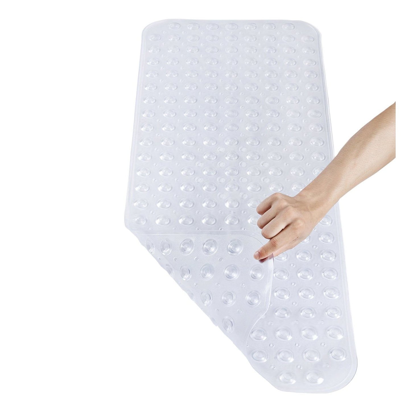 Pinzz Vinyl Non-Slip Bathtub Mat Anti Mould Shower Mat,Extra Long,100 * 40CM/16"*38", Powerful Suction Cup Gripping,Machine Washable, BPA Free,