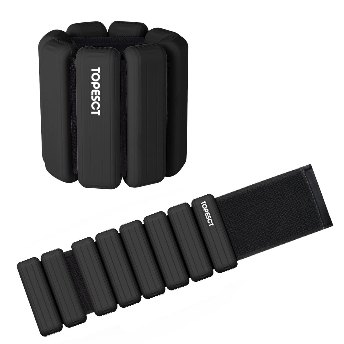 TOPESCT Adjustable Wrist Weights - Set of 2 (1lb Each) | Wearable Wrist & Ankle Weights Bracelet for Yoga, Dance, Barre, Pilates, Cardio, Aerobics,
