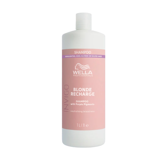 Wella Professionals Invigo Blonde Recharge Shampoo - Colour Protection Purple Shampoo for Blonde Hair - With Vitamin E (1L)