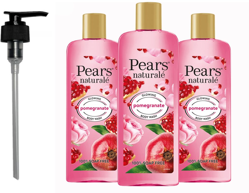 Pears Naturale Body Wash Pomegranate 250ml 3 Pack + Pump
