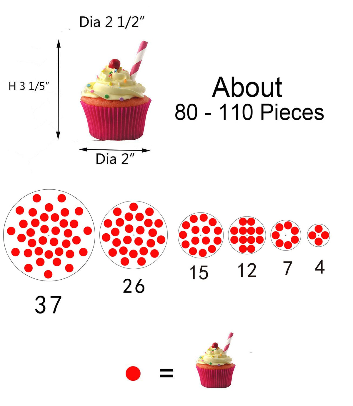 Ulifeme Cupcake Stand, 6 Tier Cake Stands, Round Acrylic Display Cupcakes Tower for Wedding, Birthday & Party, 6''/8''/10''/12''/14''/16'' Diameter