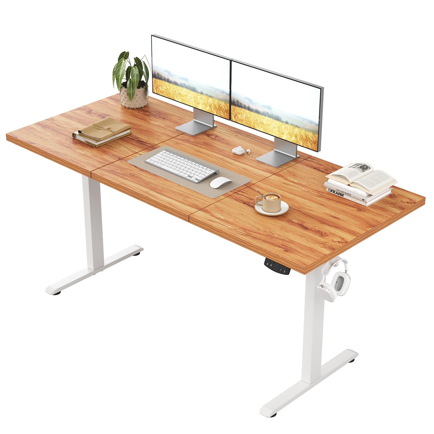Klicelor Electric Standing Desk, 2 Memory Buttons for stand & sit, 150x60