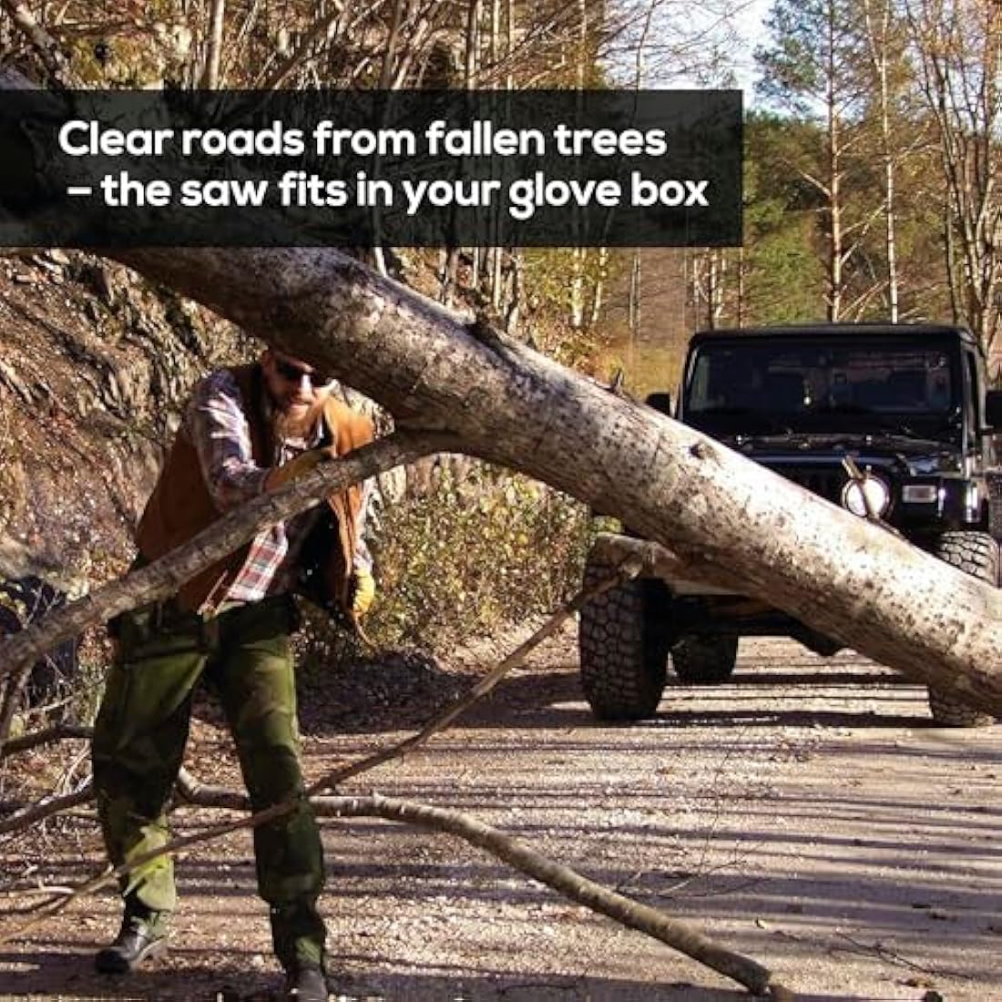 Nordic Pocket Saw for Camping - 65 cm Pocket Chainsaw with 33 Bi-Directional Teeth - Handy Backpacking Saw with Extra Large Nylon Handle Loops - Survival Chainsaw for Clearing Trails