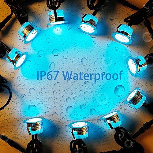 INDARUN RGBW WiFi Led Decking Lights Waterproof IP67 Ø31MM 12V - Led Plinth Light Kits for Terrace/Patio/Path/Wall/Garden/Indoor Outdoor Decor, 30 Packs