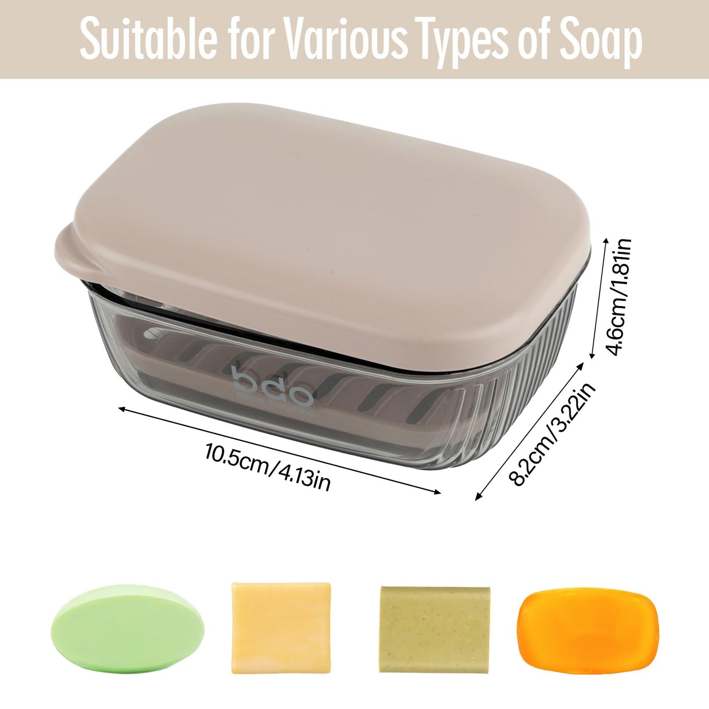 Soap Holder, Travel Soap Case, Portable Soap Box, Soap Case with Draining Grid, Soap Dish With Lid, Easy Cleaning Soap Tray for Bathroom, Gym, Camp