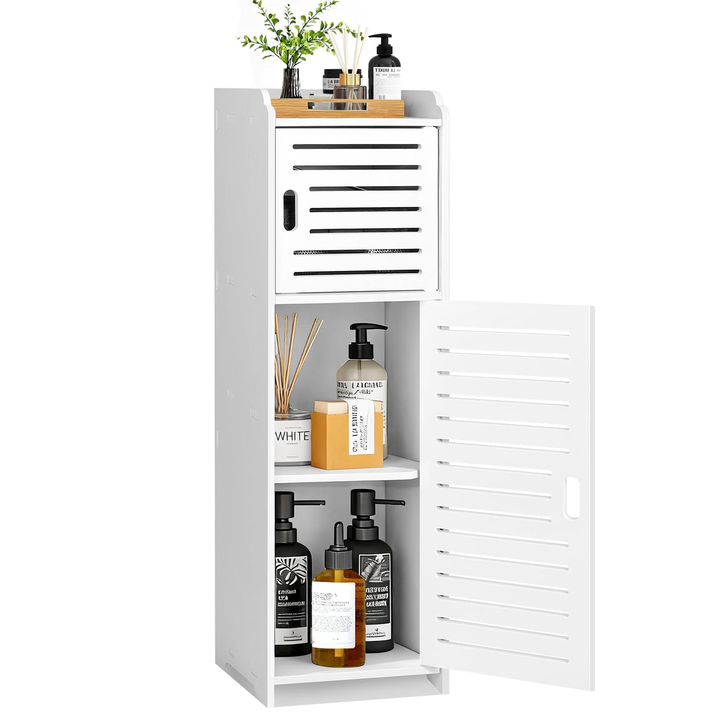 Esaledirect Bathroom Storage Cabinet,Floor Standing Bathroom Storage Unit,Home Storage Furniture,Freestanding DIsplay Cabinet with Shelf and Door for