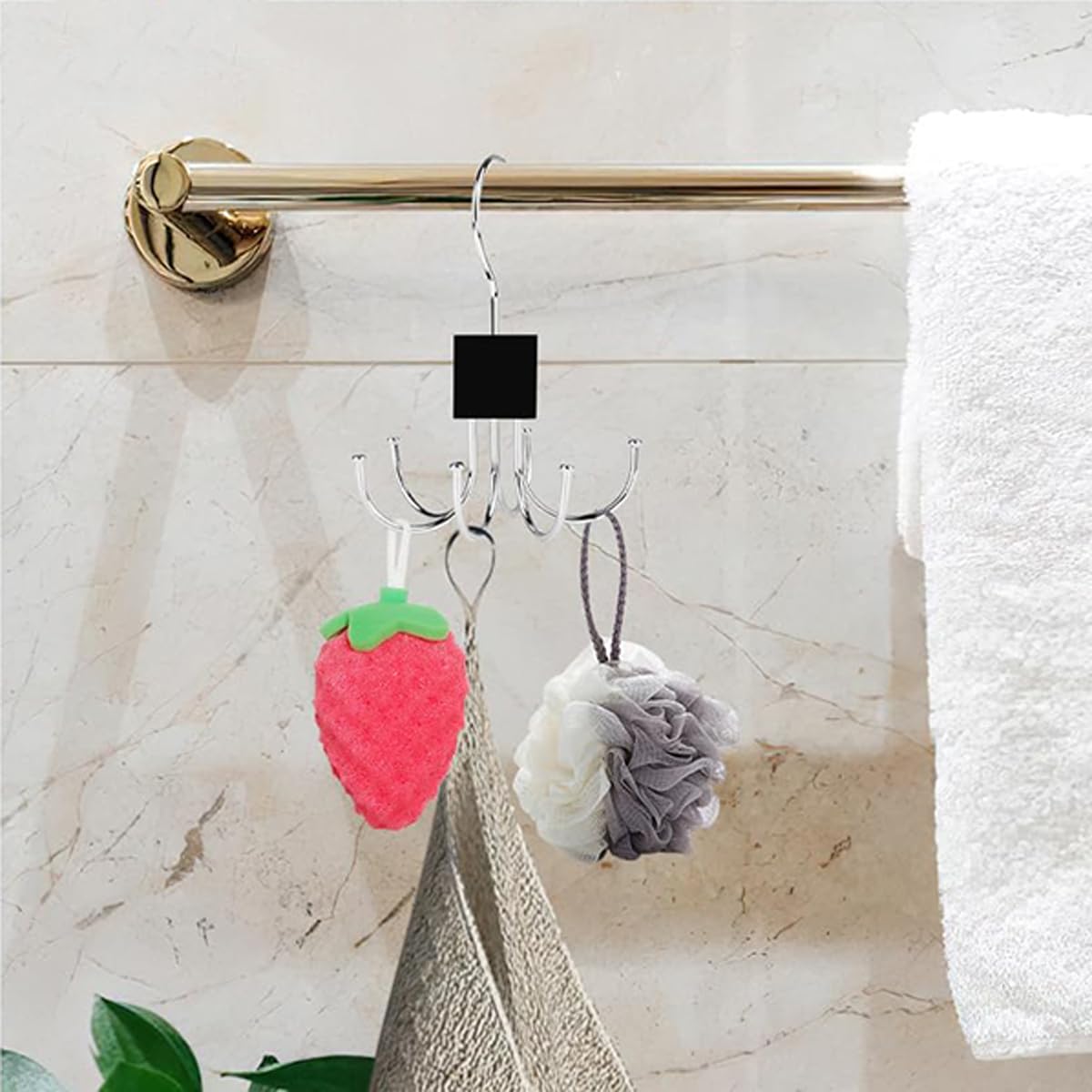 Belt Hanger,2 Pieces Anti Slip Tie Hanger For Wardrobe Scarf Hanger With 6 Hooks Multifunctional Coat Hanger Hooks Rotatable Belt Rack Closet