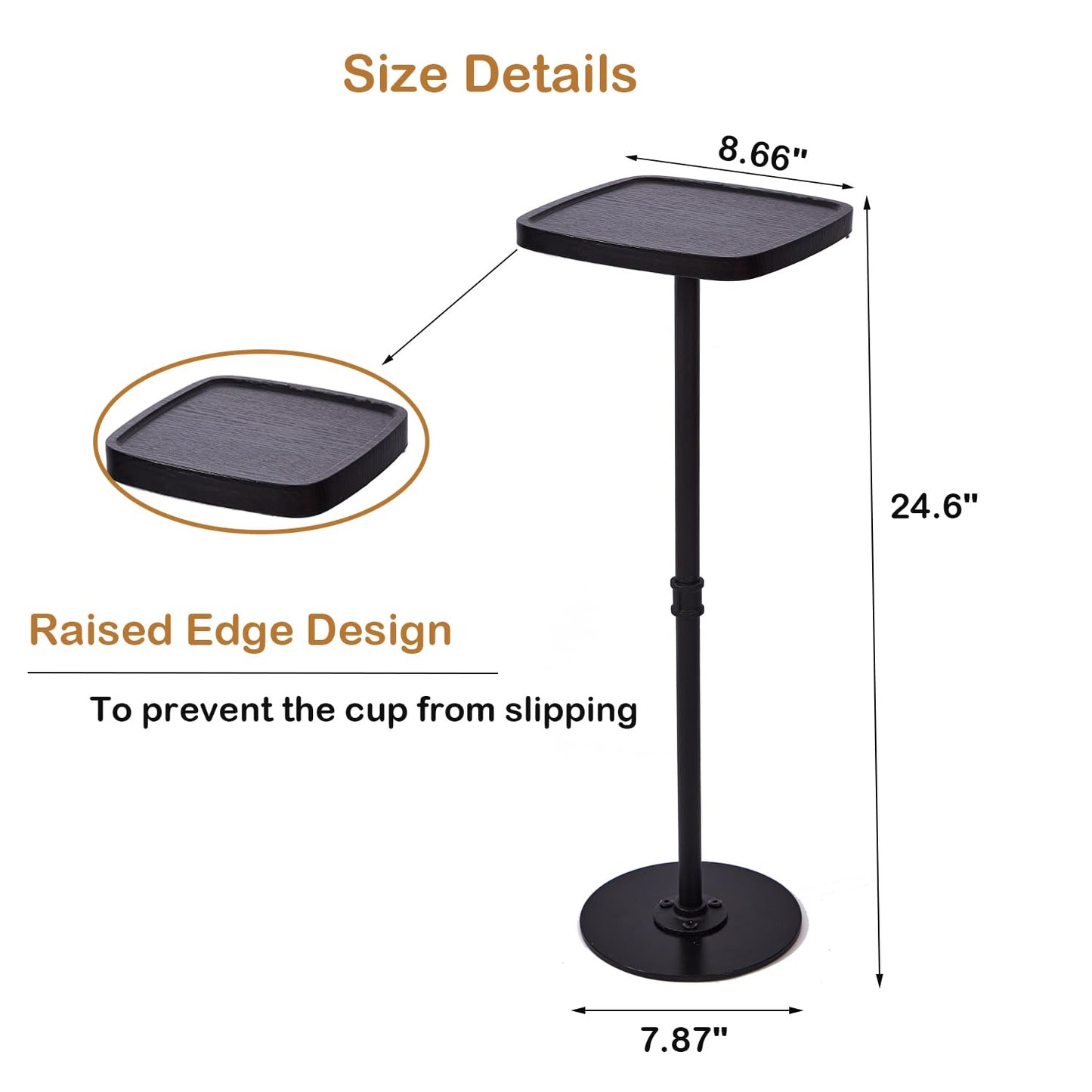 Benhurb Drink Table, Small Pedestal Side Table, Cocktail Martini Tables Drink Stand