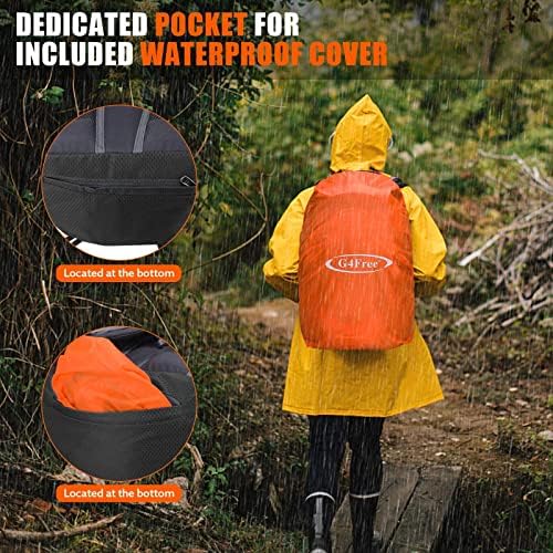 G4Free 35L Waterproof Hiking Backpack Outdoor Backpack Trekking Daypack for Camping Hiking Backpacking Climbing with Rain Cover