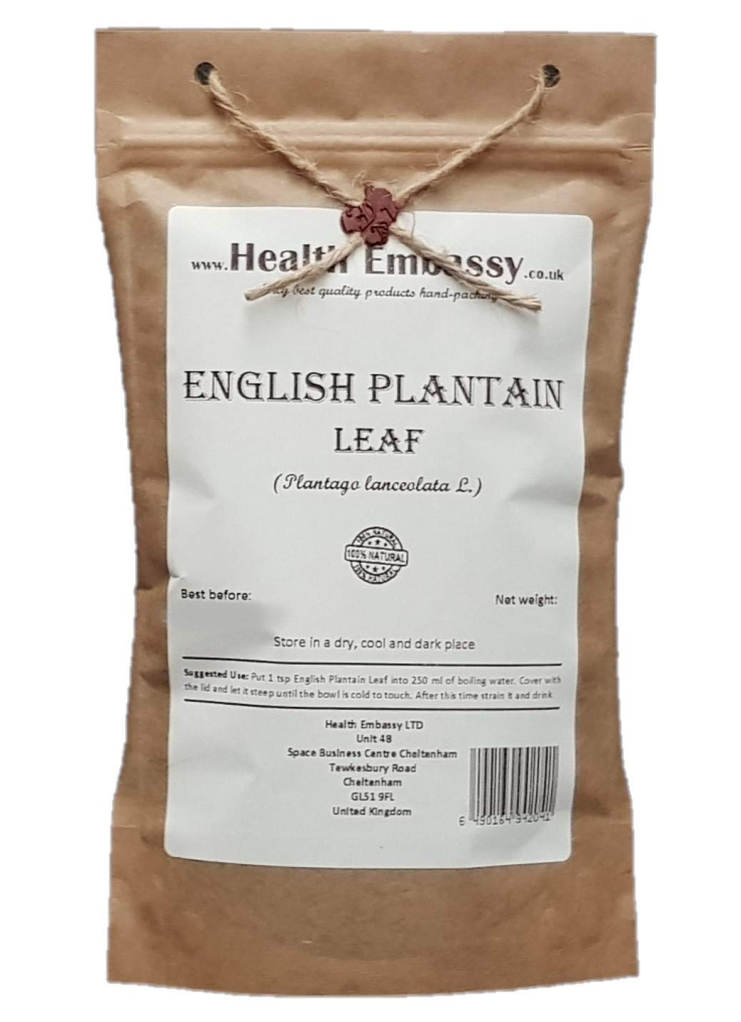 Health Embassy English Plantain Leaf | Plantago lanceolata L | 100g