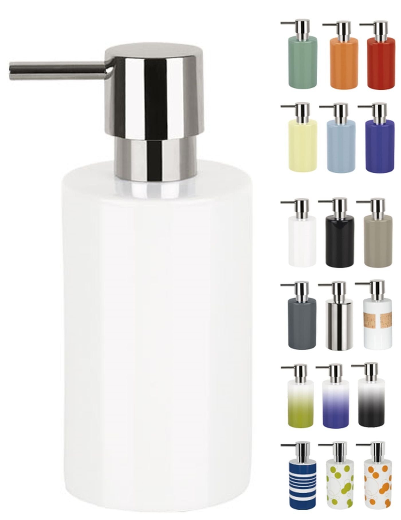 Spirella Tube Stoneware Soap Dispenser, White