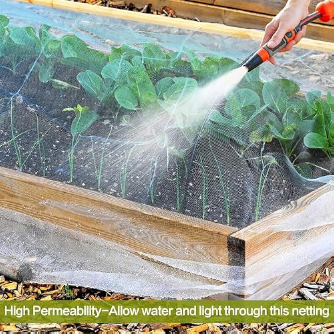 Insect Netting Mesh Garden Netting Fine Mesh Butterfly Garden Netting for Vegetables Plants Fruits Flowers Crops Greenhouse Row Covers Raised Bed Barrier Screen Birds Protection Netting (3 * 15m)