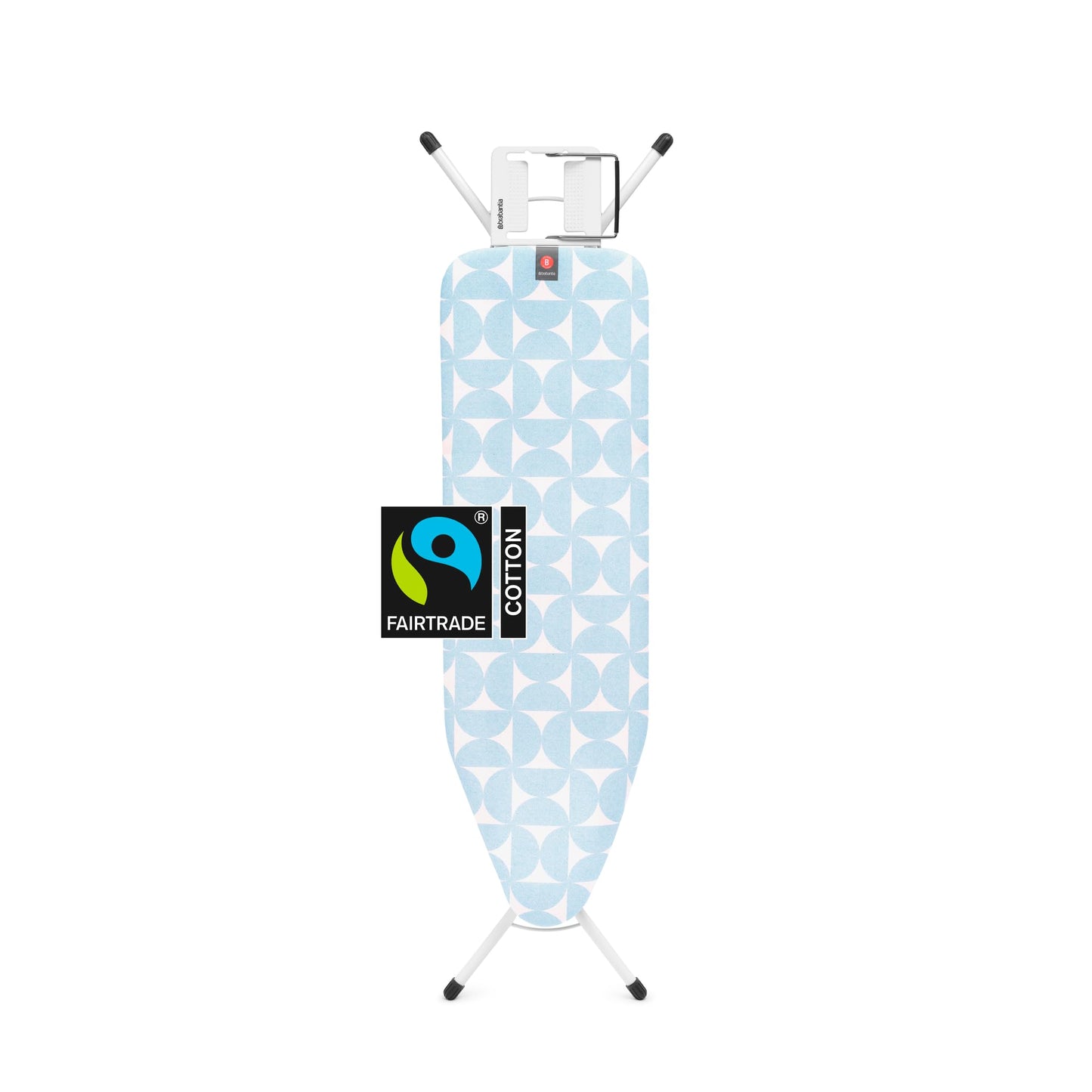 Brabantia - Ironing Board B - with Steam Iron Rest - Medium & Foldable - Adjustable Height - Non-Slip Feet Cotton Cover - Child & Transport Lock -