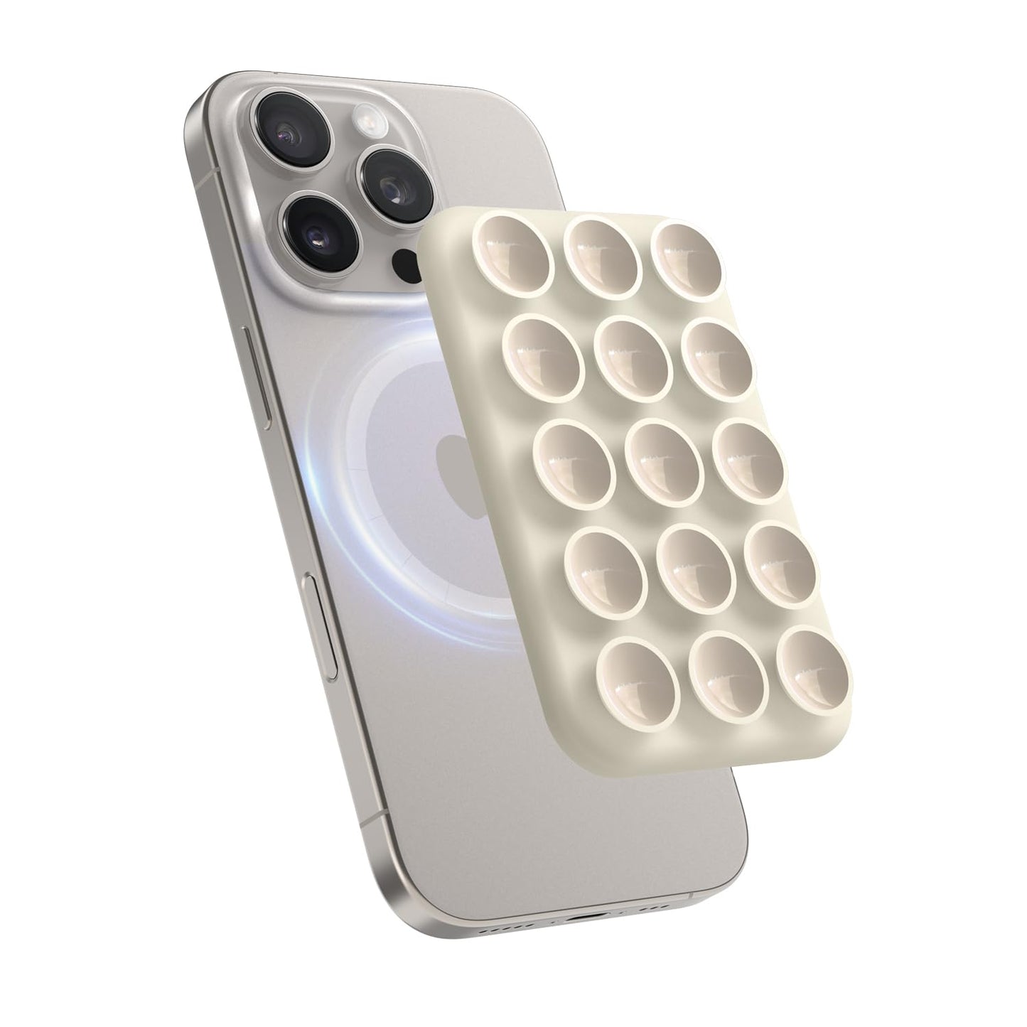 elago Magnetic Suction Cup Phone Mount Compatible with MagSafe Case, Removable Silicone Sticky Grip Holder for iPhone, Hands-Free Selfies/Video for