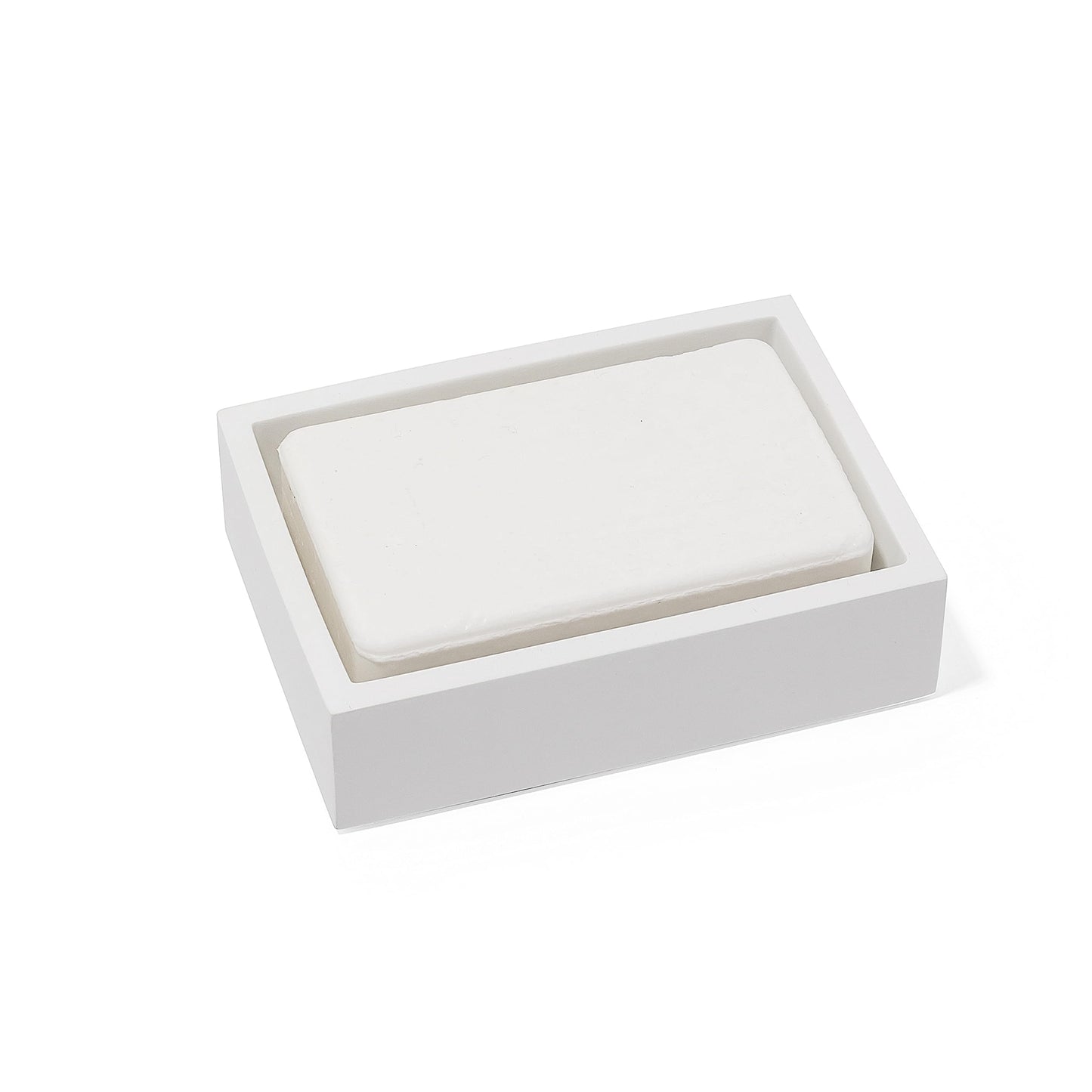 YEW DESIGN - Matte White Square Soap Dish for Bathrooms and Kitchens (Square White)