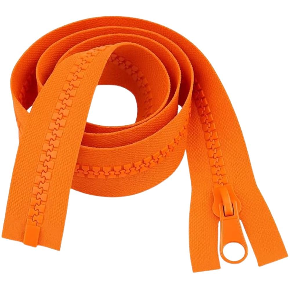 40" (101.5cm) Orange Chunky Zip - Heavy-Duty Open-Ended Separating
