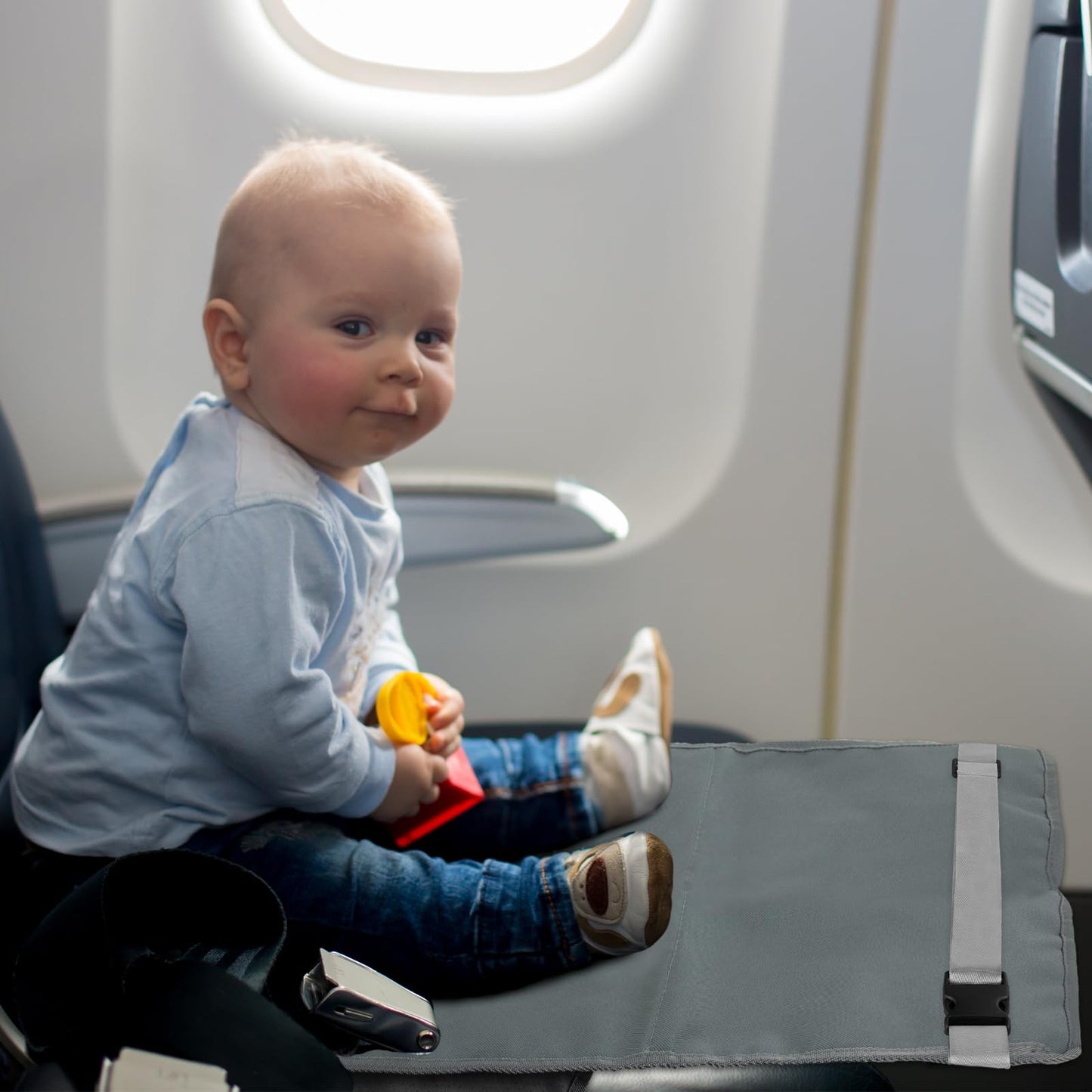 DINGBLUE Toddler Airplane Bed - Toddler Airplane Seat Extender Aeroplane Bed for Children Portable Foot Hammock for Kids Baby Plane Travel Essentials
