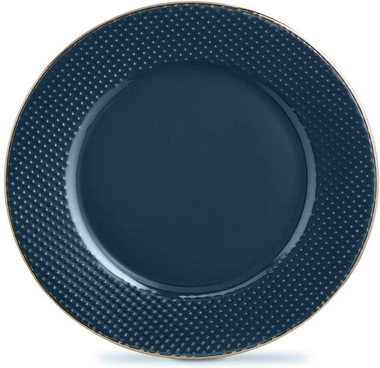 Tower T867002MNB Empire 16 Piece Dinnerware Set, Stoneware, Midnight Blue and Brass