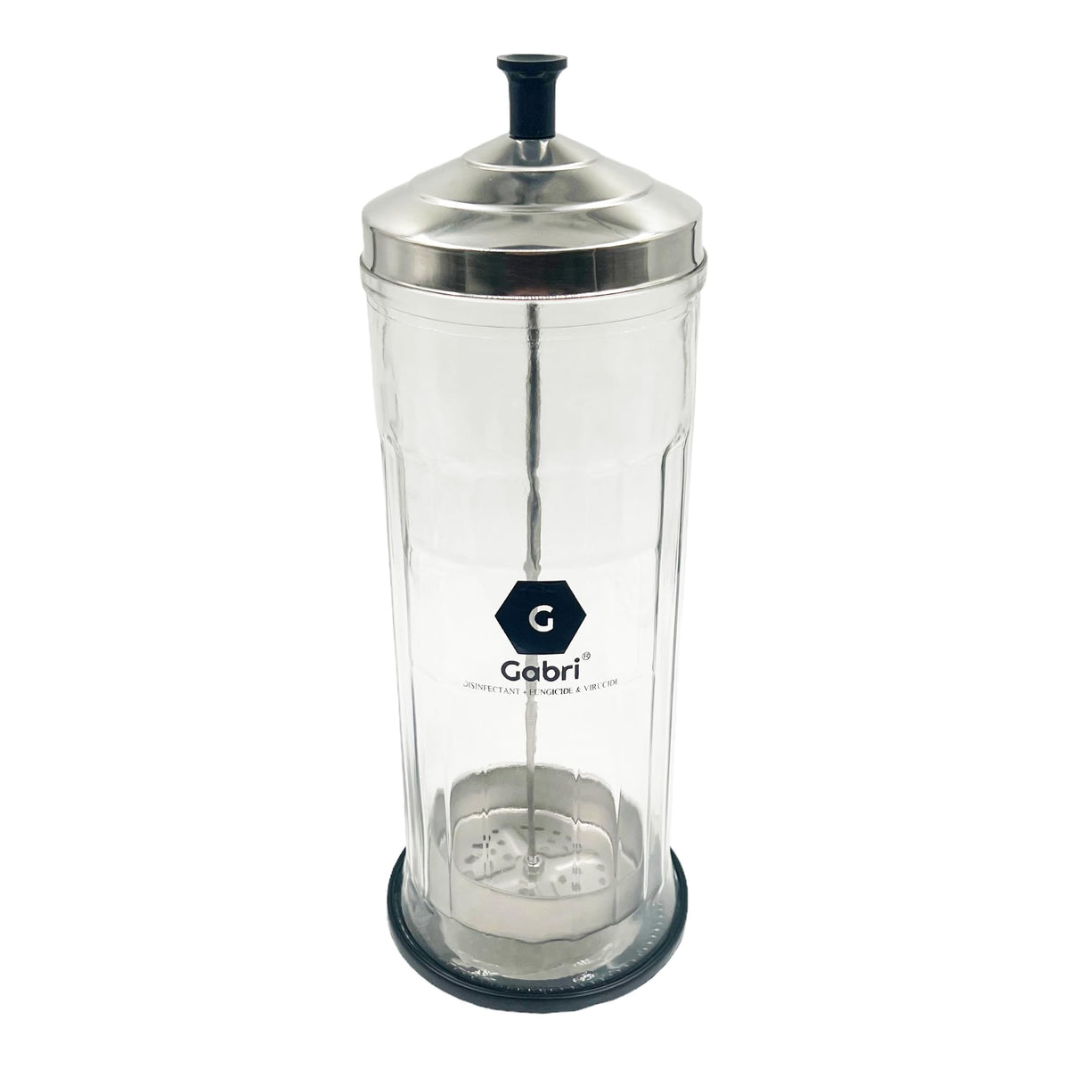 Gabri Disinfectant Jar,Glass Disinfectant Jar, Nail Tool Steriliser with Removable Basket, Barber Disinfectant Jar, Stainless-Steel Parts,