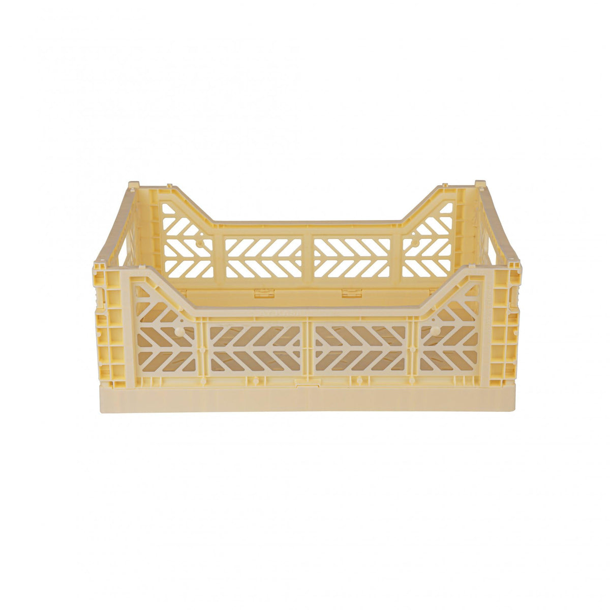AYKASA Folding Crate, Sturdy Folding Box, Plastic, Stackable, Banana, Midi (40 x 30 x 14 cm)