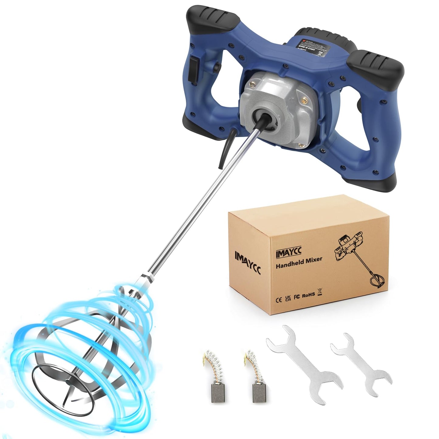 IMAYCC Portable Concrete Cement Mixer 2100W Electric Paddle Mixer Adjustable 6 Speed Handheld Plaster Grout Paint Thinset Mortar Paddle Mixer Drill