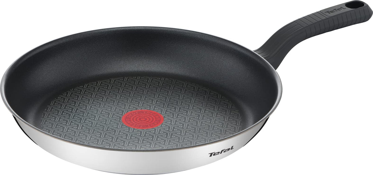 Tefal Comfort Max 26cm Stainless Steel Frying Pan  Durable Non-Stick Pan with Thermo-Spot Heat Indicator, Induction Compatible Base, Comfortable Grip