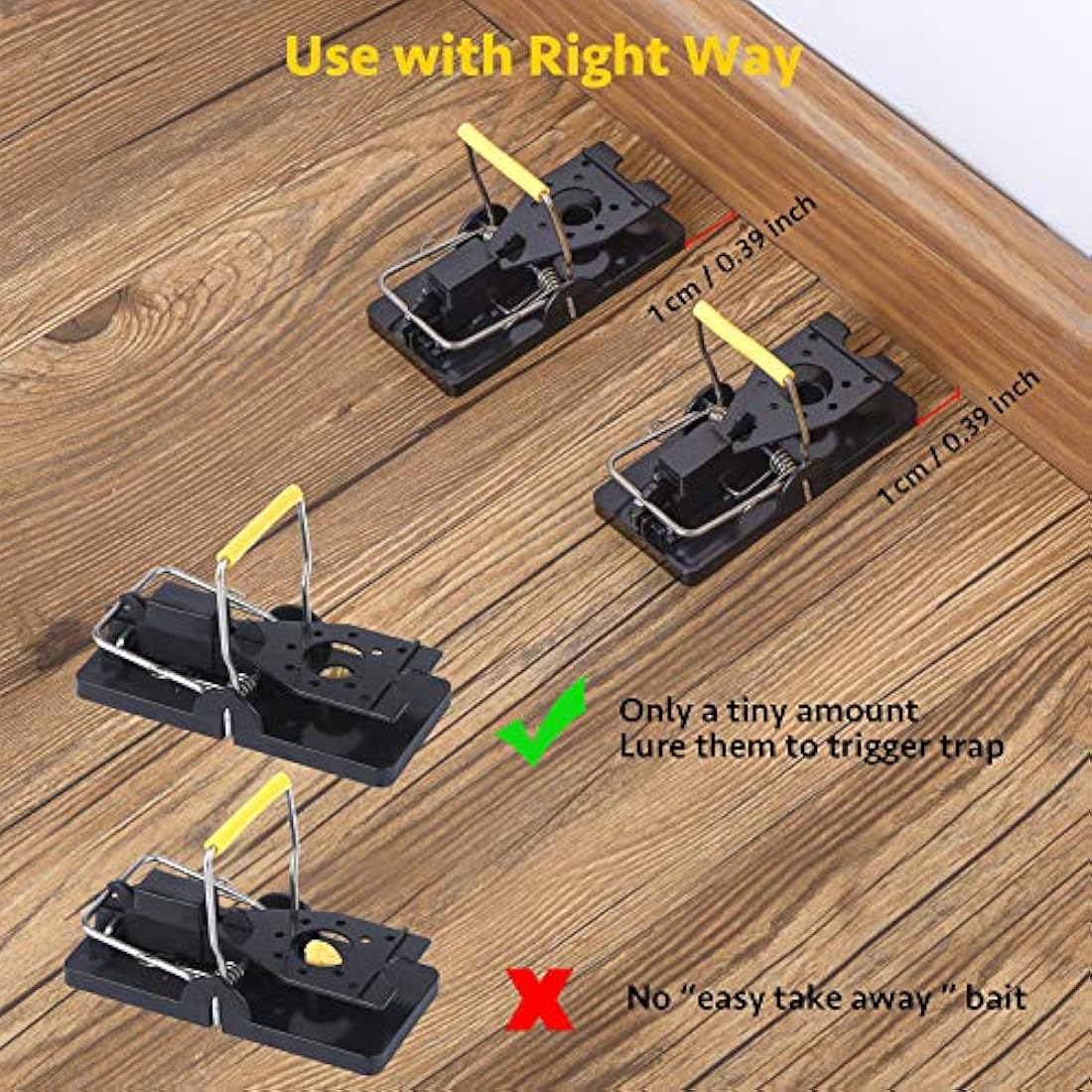 Trisiki Mouse Trap, 4 Pack Heavy Duty Reusable Snap Traps that Kill Instantly, High Sensitive Mice Catcher UK, Safe and Effective Rodent Trap for Indoors and Outdoors, Easy Set-up & Clean