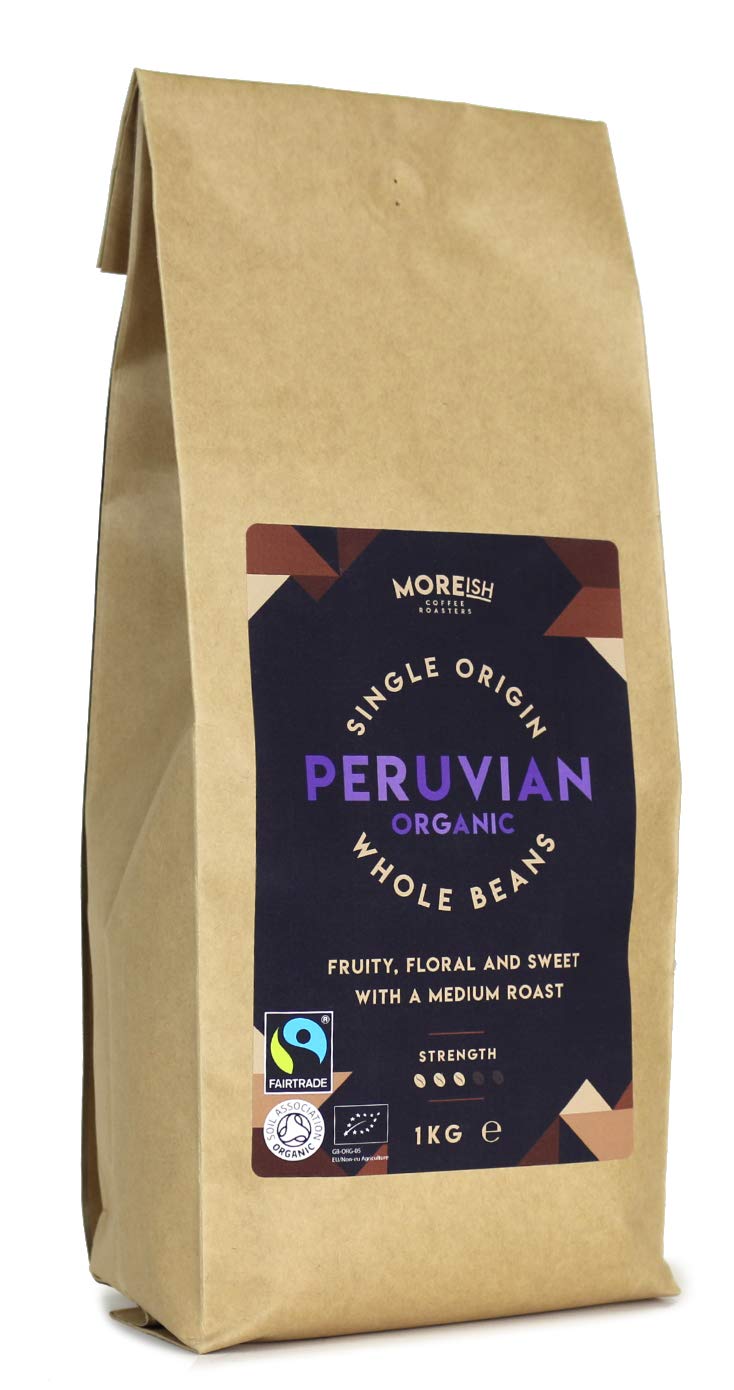 Moreish - Peruvian Organic Fairtrade - Single Origin Coffee Beans - 1kg