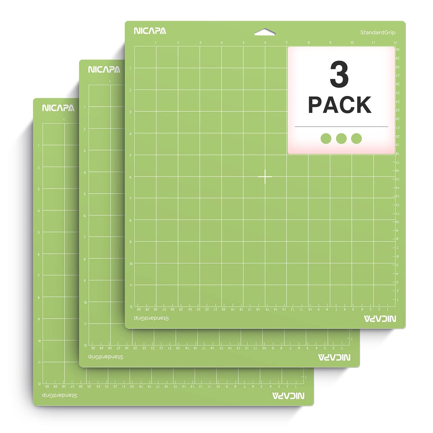 Nicapa Replacement Standardgrip Cutting Mat for Cricut Maker /Explore 3/Air 2/Air/One[12x12 inch,3pack] Adhesive Replacement Accessories Cutting Matts