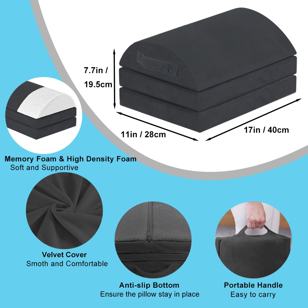 TokSay Under Desk Foot Rest, 3 Adjustable Heights, Foam Foot Stool (Black)