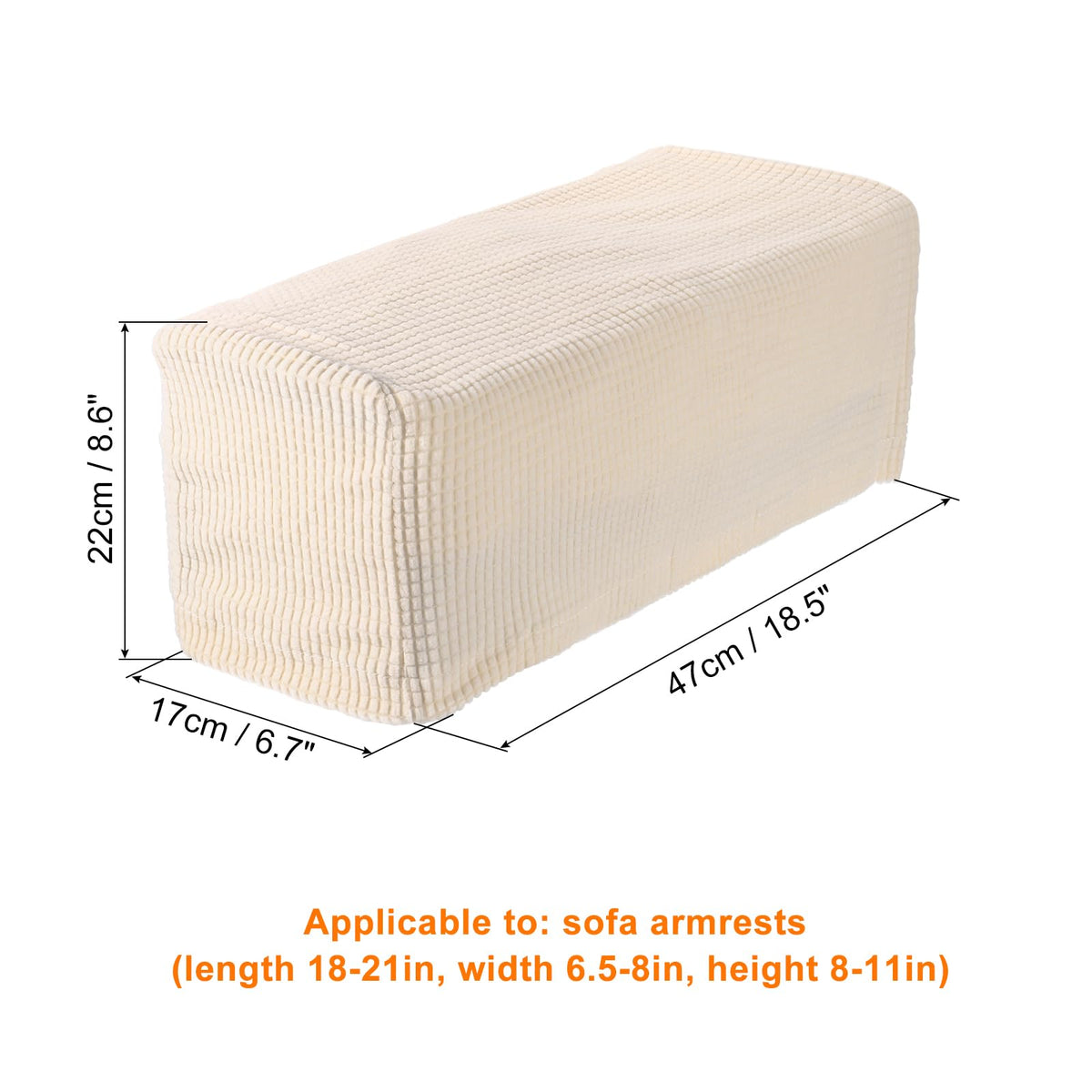 sourcing map 2pcs Stretch Armrest Covers for Chairs/Sofas, Couch Arm Covers with Twist Pin, Furniture Protector Slipcovers for Sofa Chair Cream White